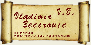 Vladimir Bećirović vizit kartica